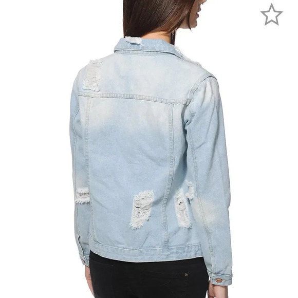 THREAD & SUPPLY | Lightwash Distressed Denim Jacket | S - Picture 10 of 13